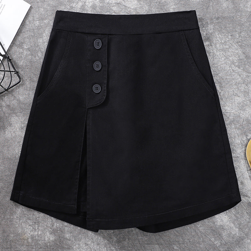 Plus Size Button Skorts