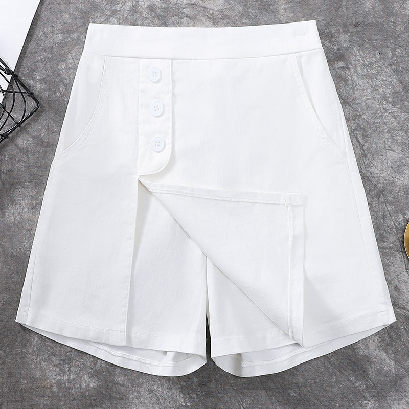 Plus Size Button Skorts