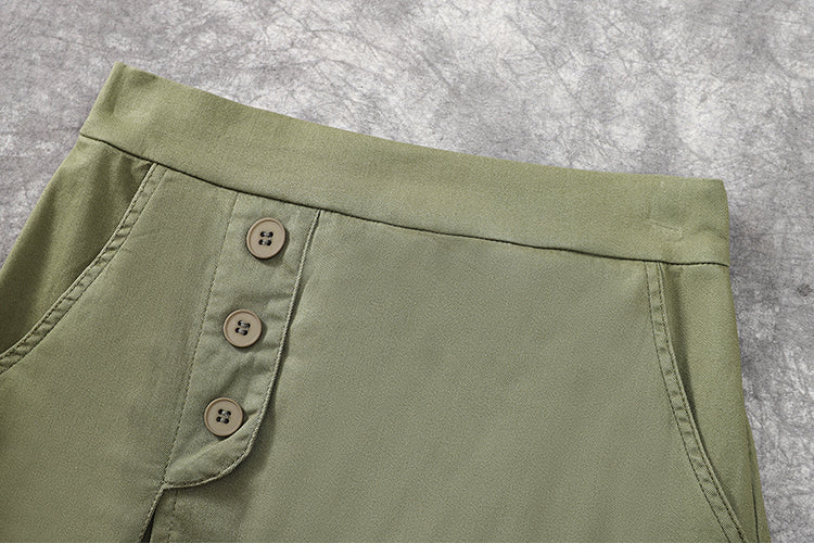 Plus Size Button Skorts