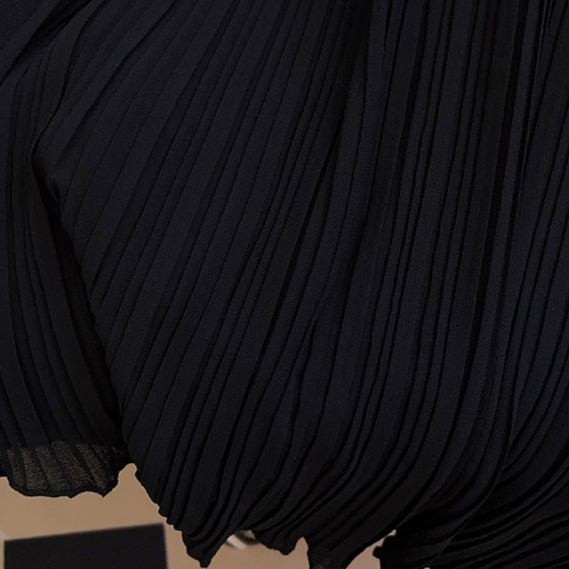 Plus Size Chiffon V Neck Pleat Blouse