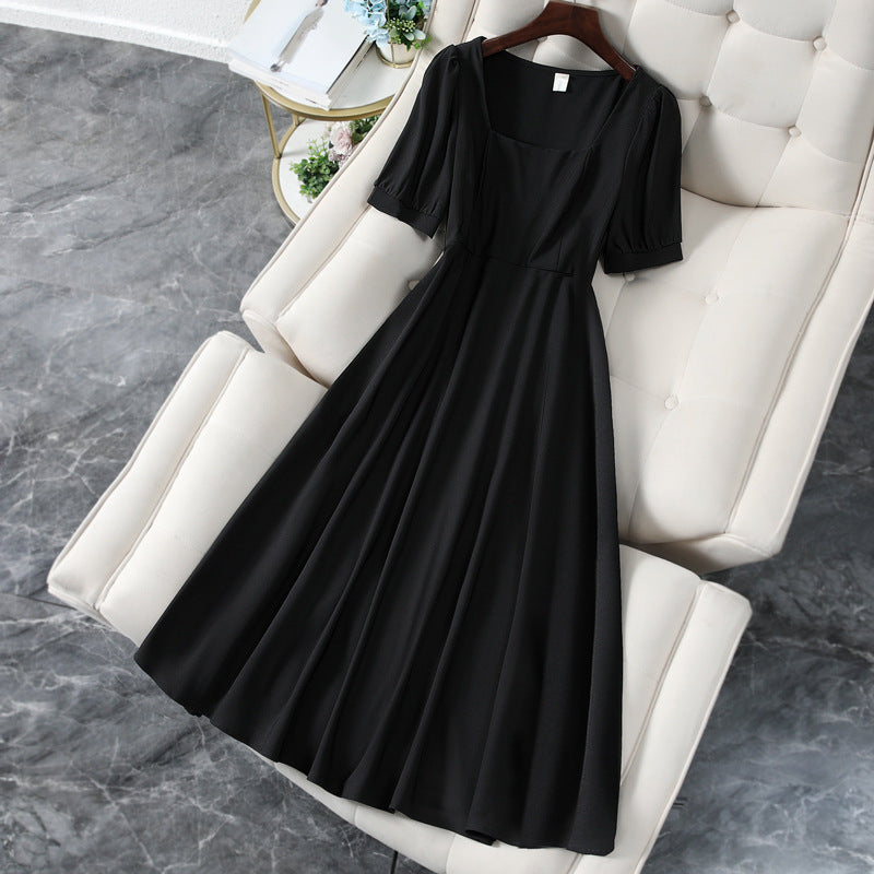 Plus Size Korean Square Neck Midi Dress