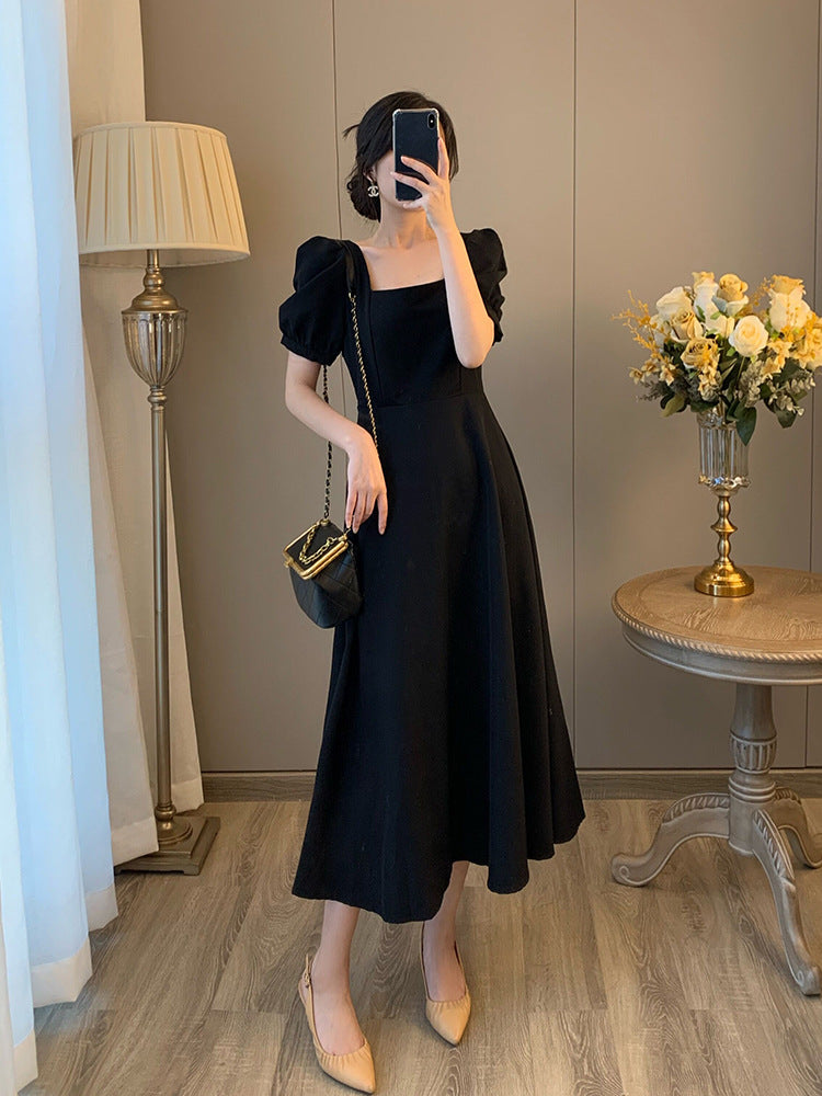 Plus Size Korean Square Neck Midi Dress