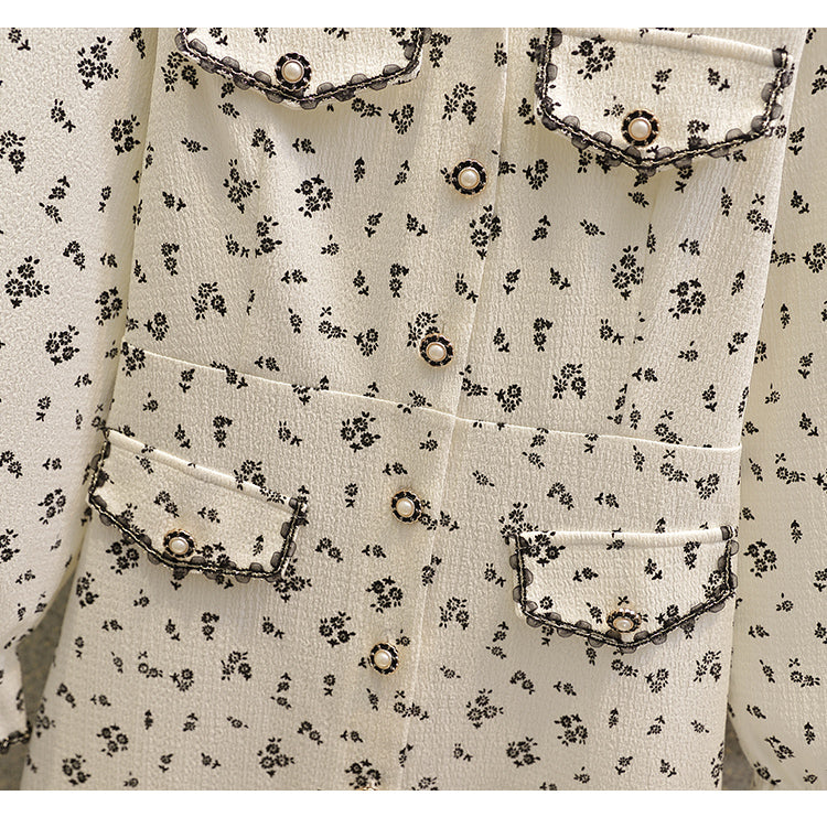 Plus Size Korean Floral Long Sleeve Dress