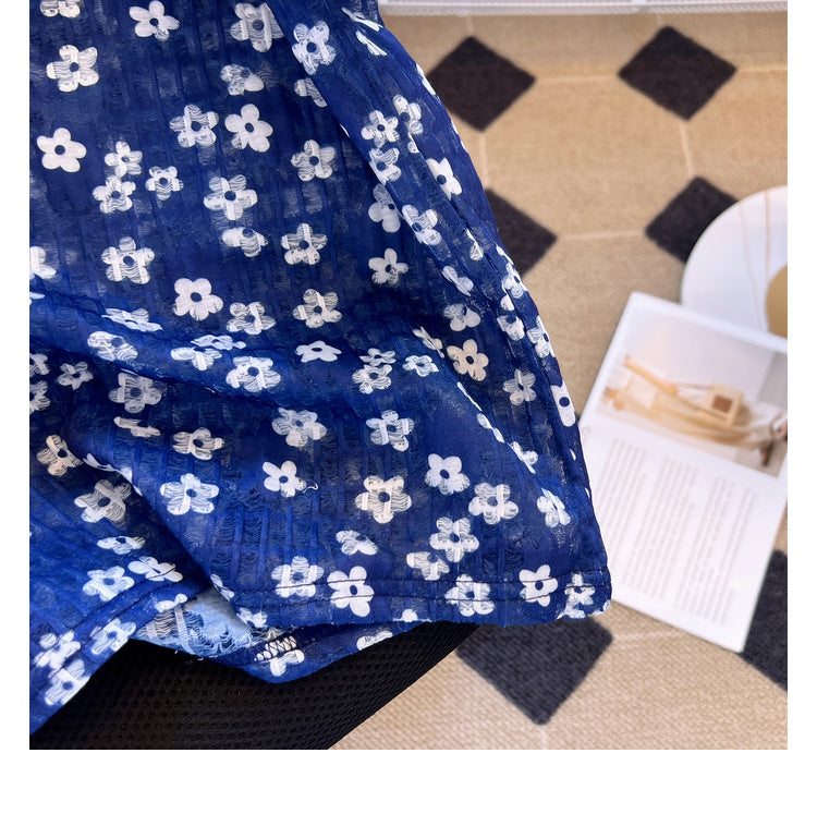 Plus Size Korean Floral Print Blouse