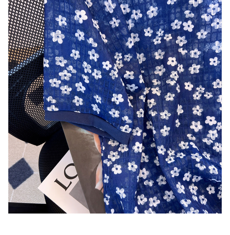 Plus Size Korean Floral Print Blouse