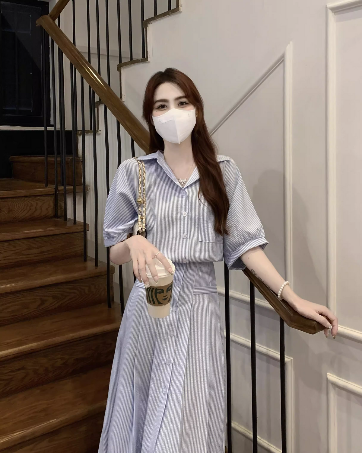 Plus Size Korean Midi Shirt Dress