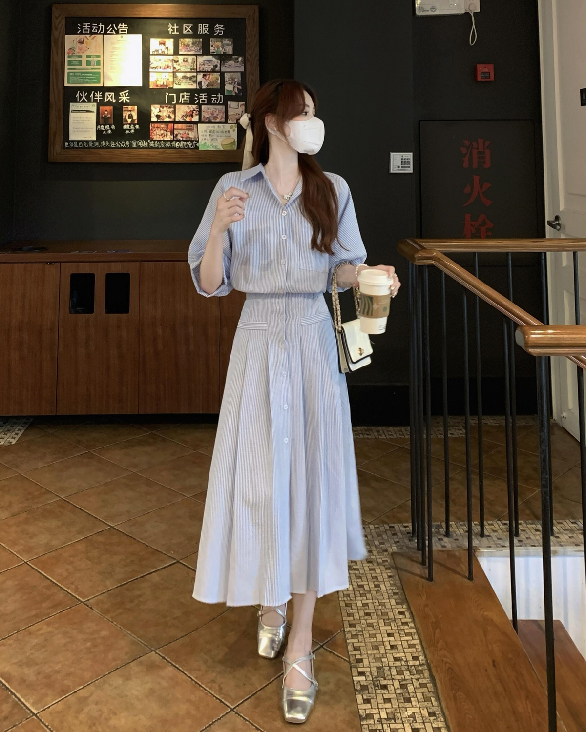 Plus Size Korean Midi Shirt Dress