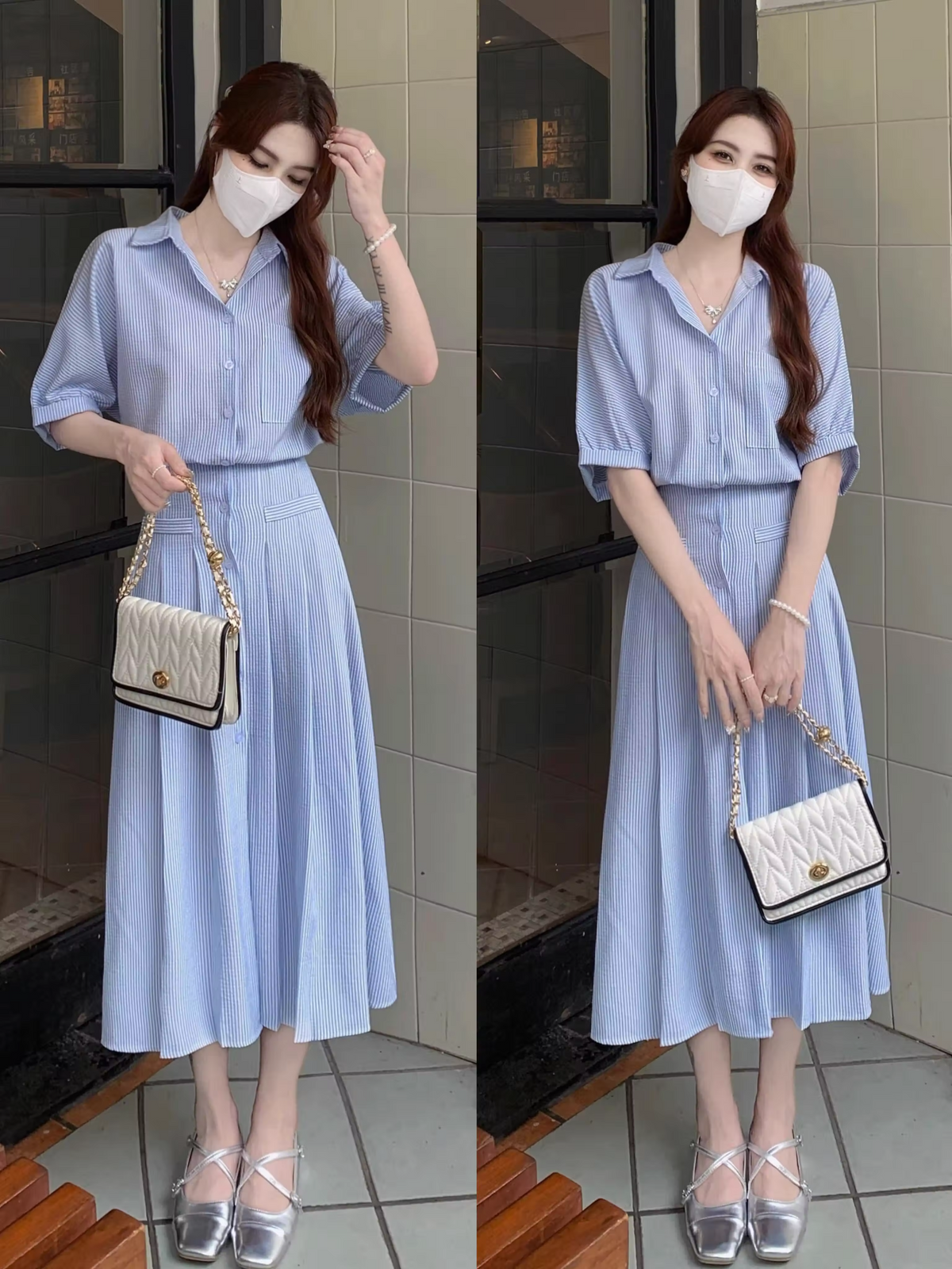 Plus Size Korean Midi Shirt Dress