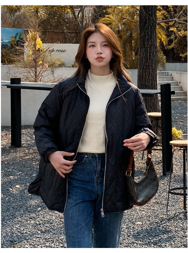 Plus Size Korean Quilted Down Jacket