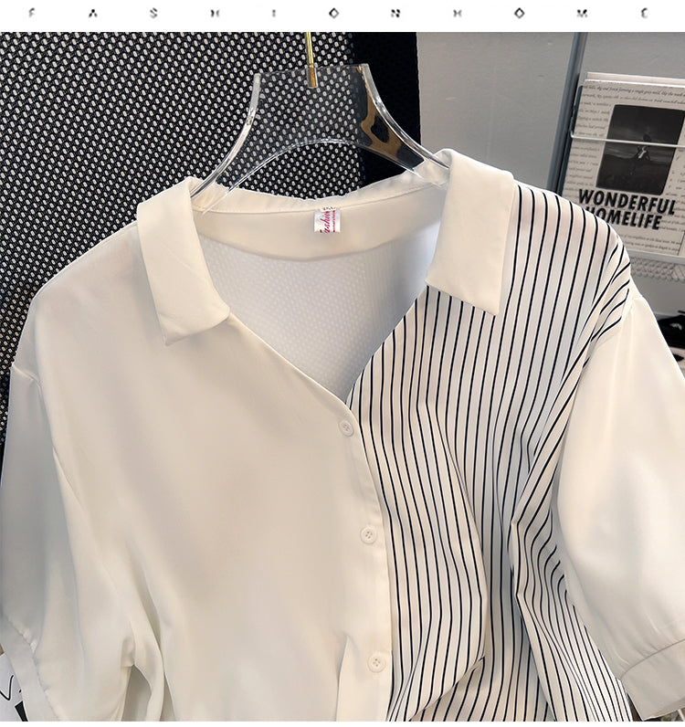 Plus Size Korean Stripe Shirt