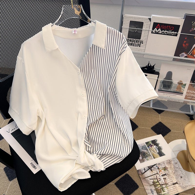Plus Size Korean Stripe Shirt