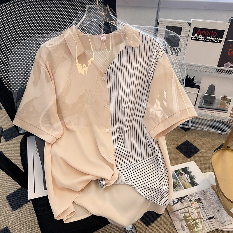 Plus Size Korean Stripe Shirt