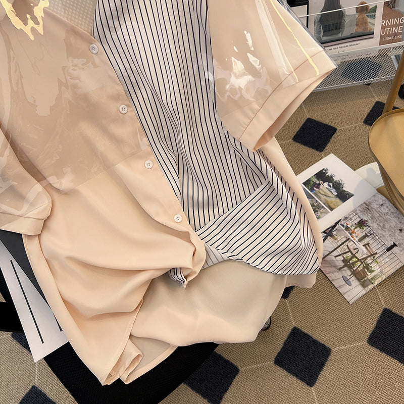 Plus Size Korean Stripe Shirt