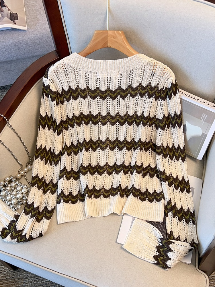 Plus Size Korean Stripes Cardigan