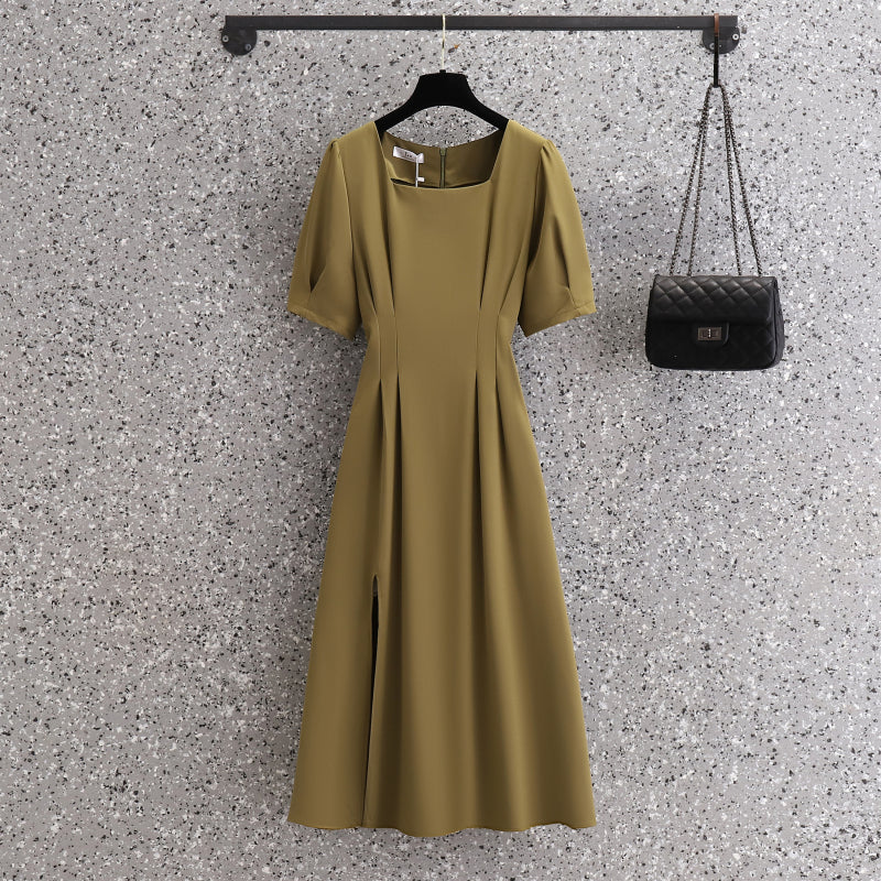 Plus Size Korean Square Neck Dress