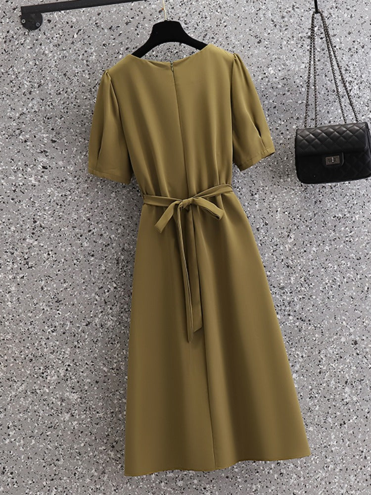 Plus Size Korean Square Neck Dress