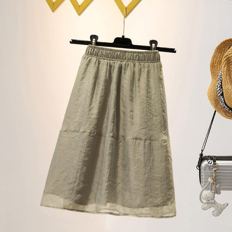 Plus Size Crepe Skirt