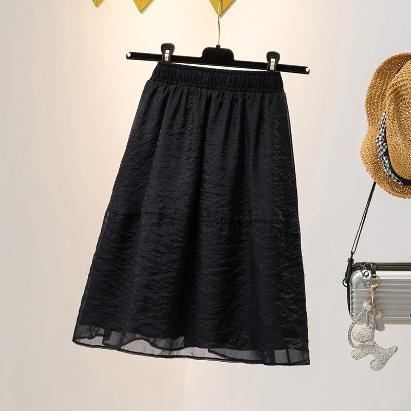 Plus Size Crepe Skirt
