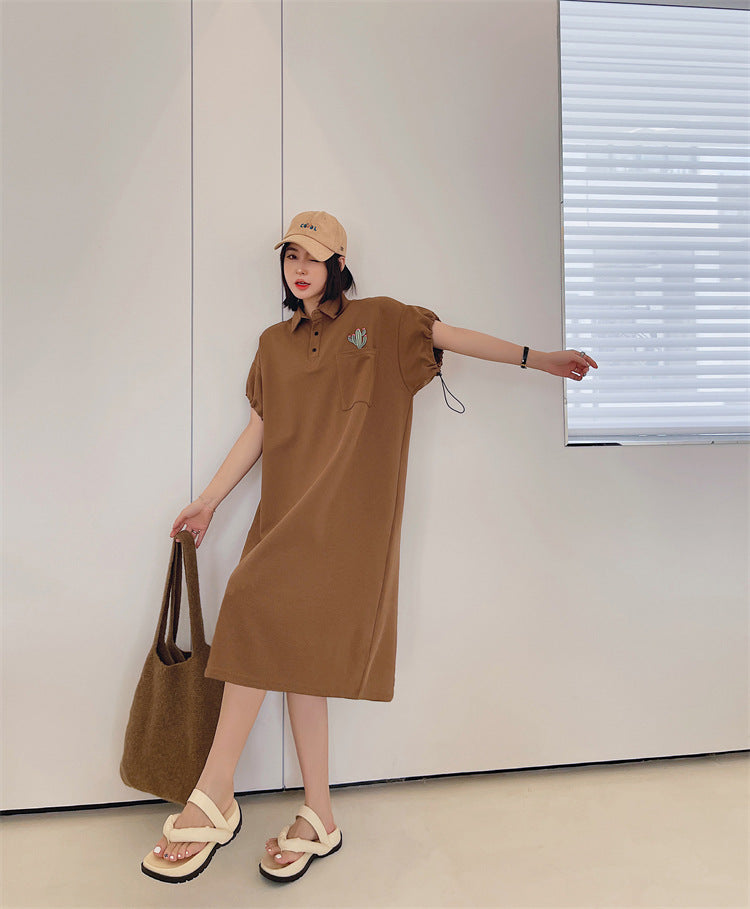 Plus Size Cactus Polo T Shirt Midi Dress