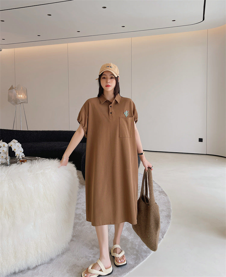 Plus Size Cactus Polo T Shirt Midi Dress