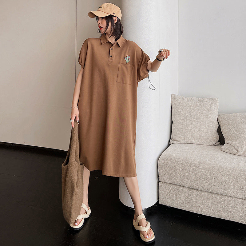Plus Size Cactus Polo T Shirt Midi Dress