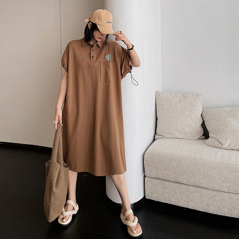 Plus Size Cactus Polo T Shirt Midi Dress
