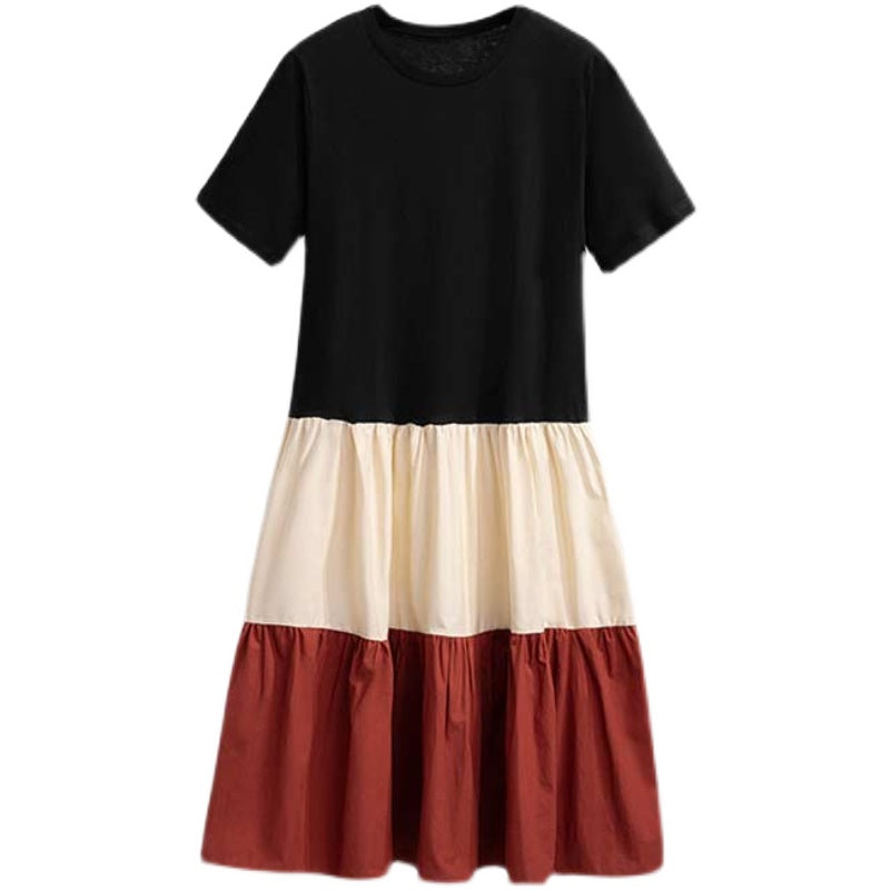 Plus Size Colourblock Tier T Shirt Dress