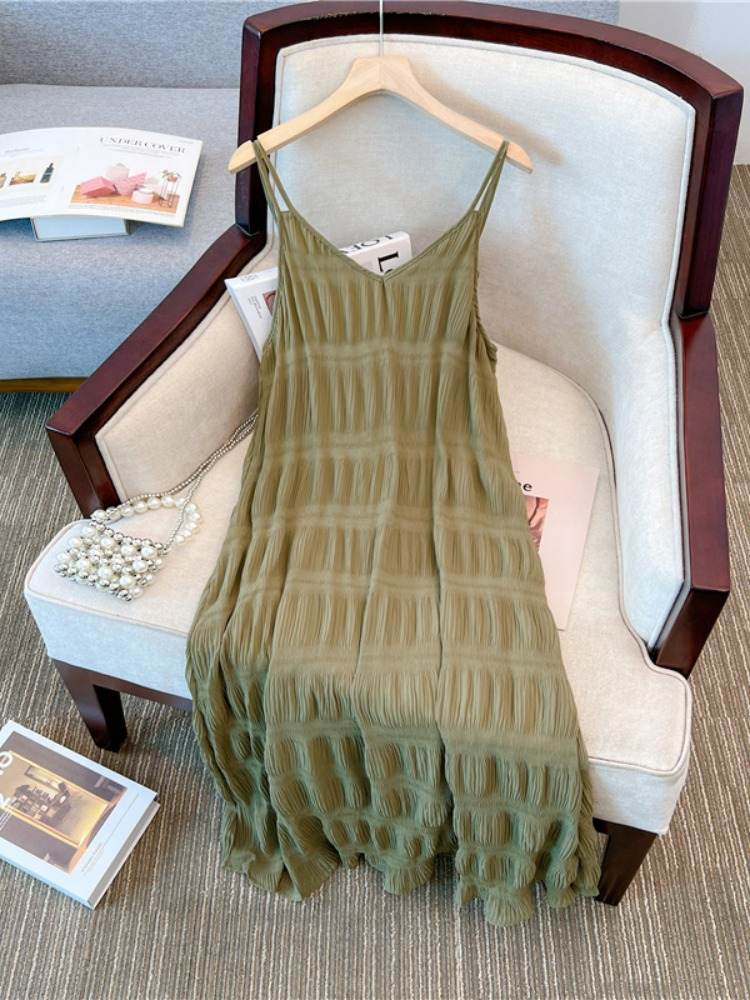 Plus Size Korean Textured Cami Dress