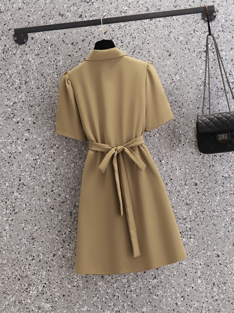 Plus Size Korean Trench Coat Shirt Dress