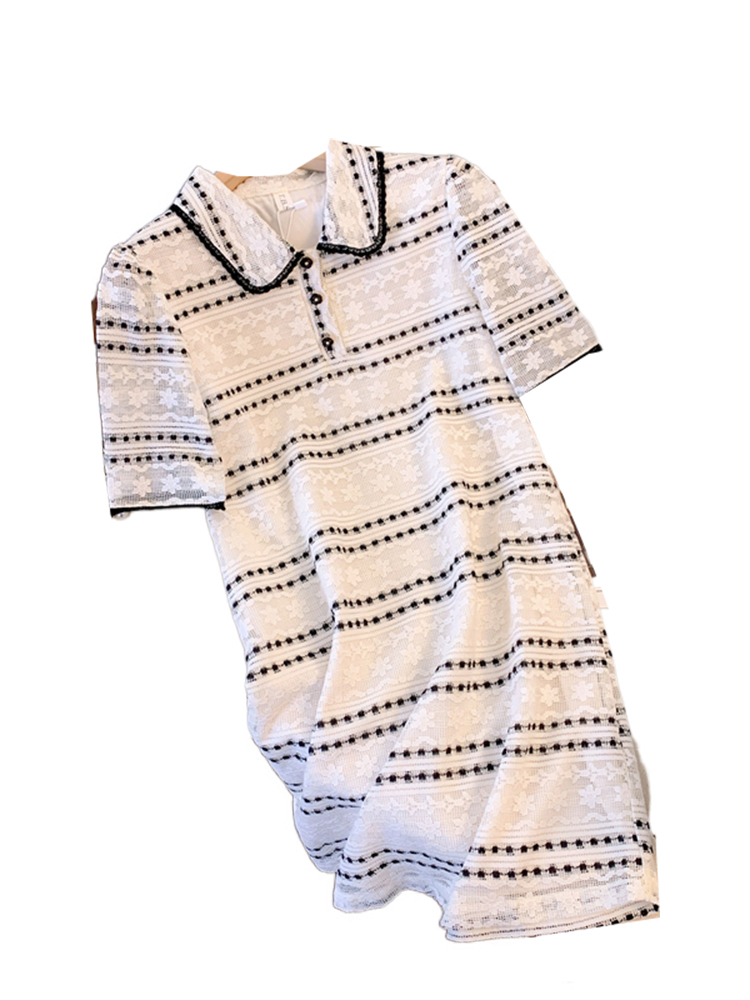 Plus Size Lace Polo T Shirt Dress