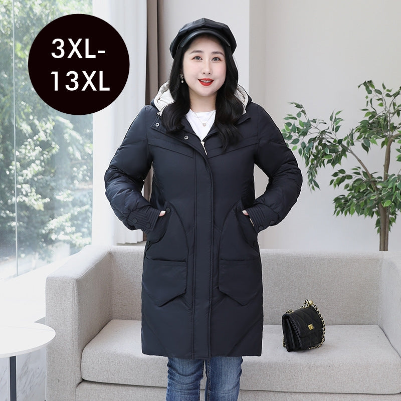 (3XL-13XL) Plus Size Long Winter Down Jacket