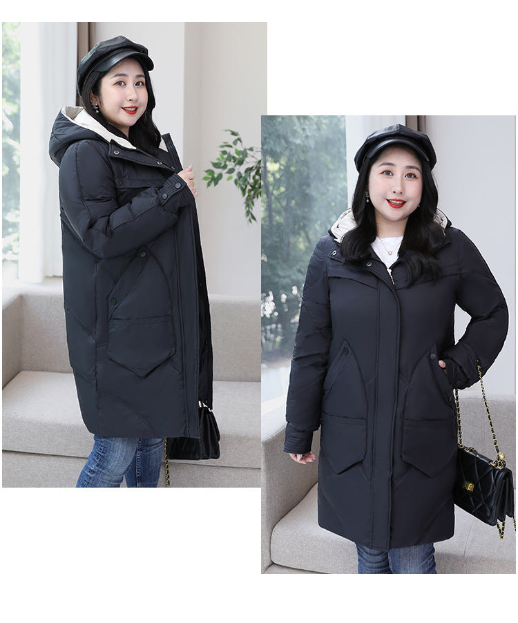 (3XL-13XL) Plus Size Long Winter Down Jacket