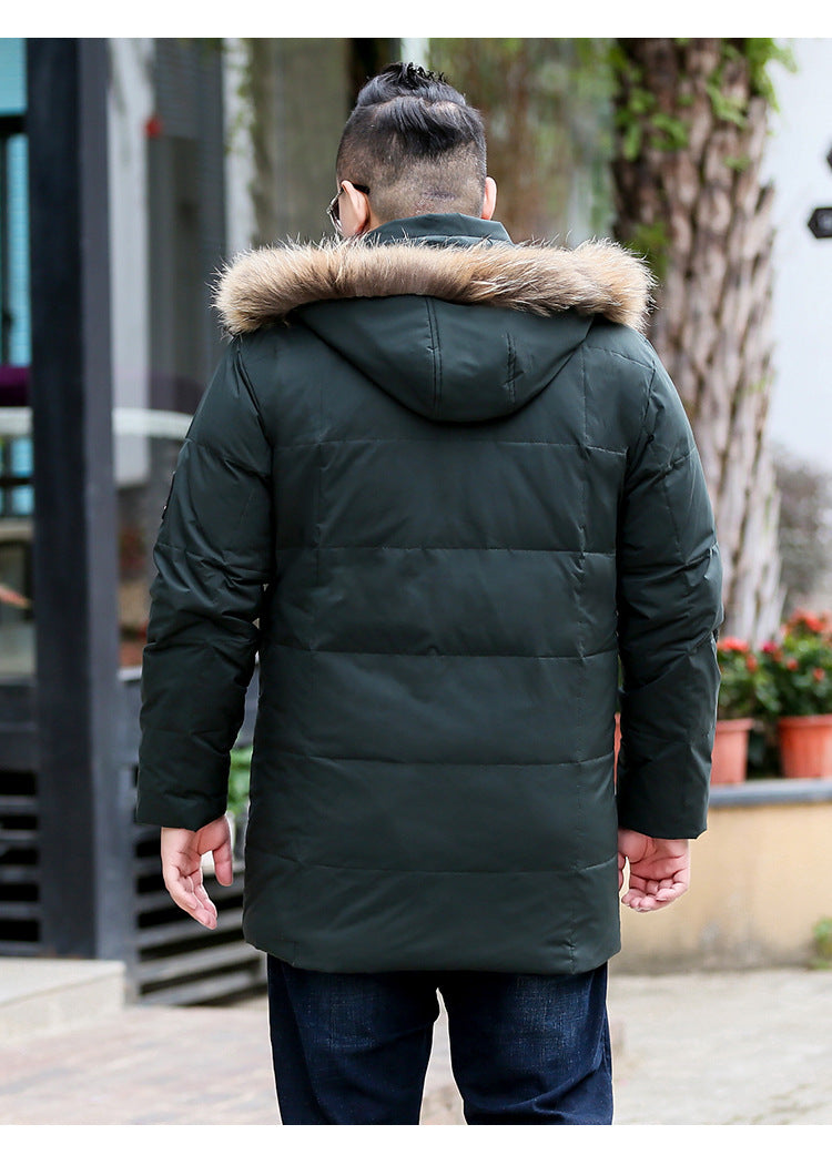 Plus Size Men’s Down Fur Hood Winter Jacket