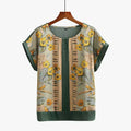 Plus Size Mixed Print Fabric Top