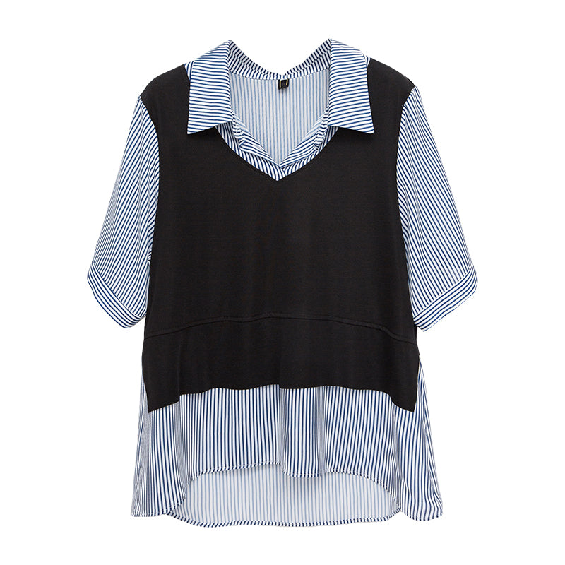 Plus Size Mock 2 Piece Shirt Blouse