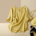 Plus Size Oriental Embroidery Blouse