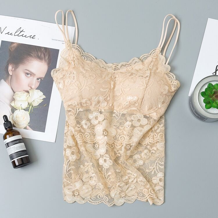 Plus Size Padded Lace Tank Top