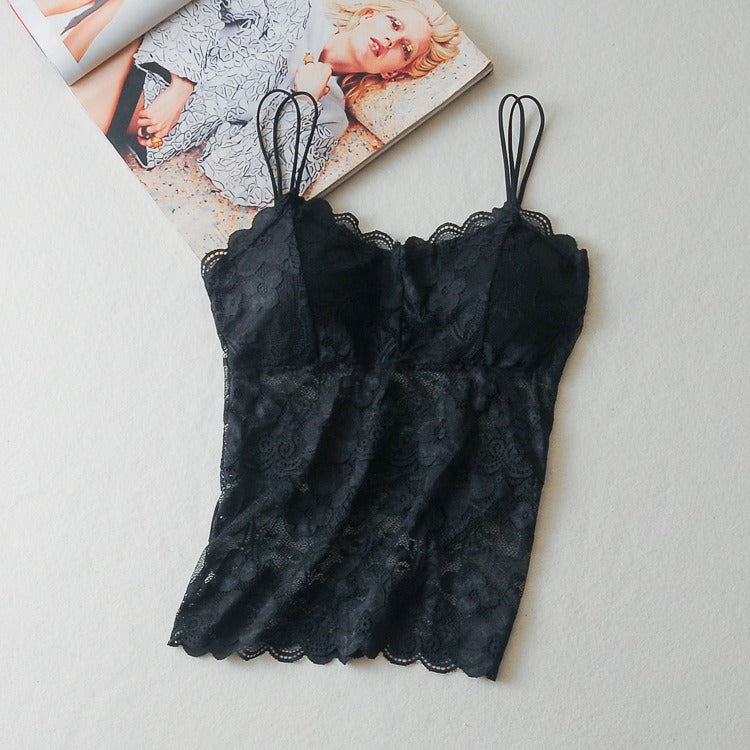 Plus Size Padded Lace Tank Top