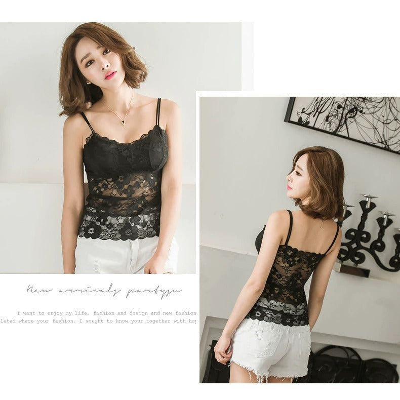 Plus Size Padded Lace Tank Top