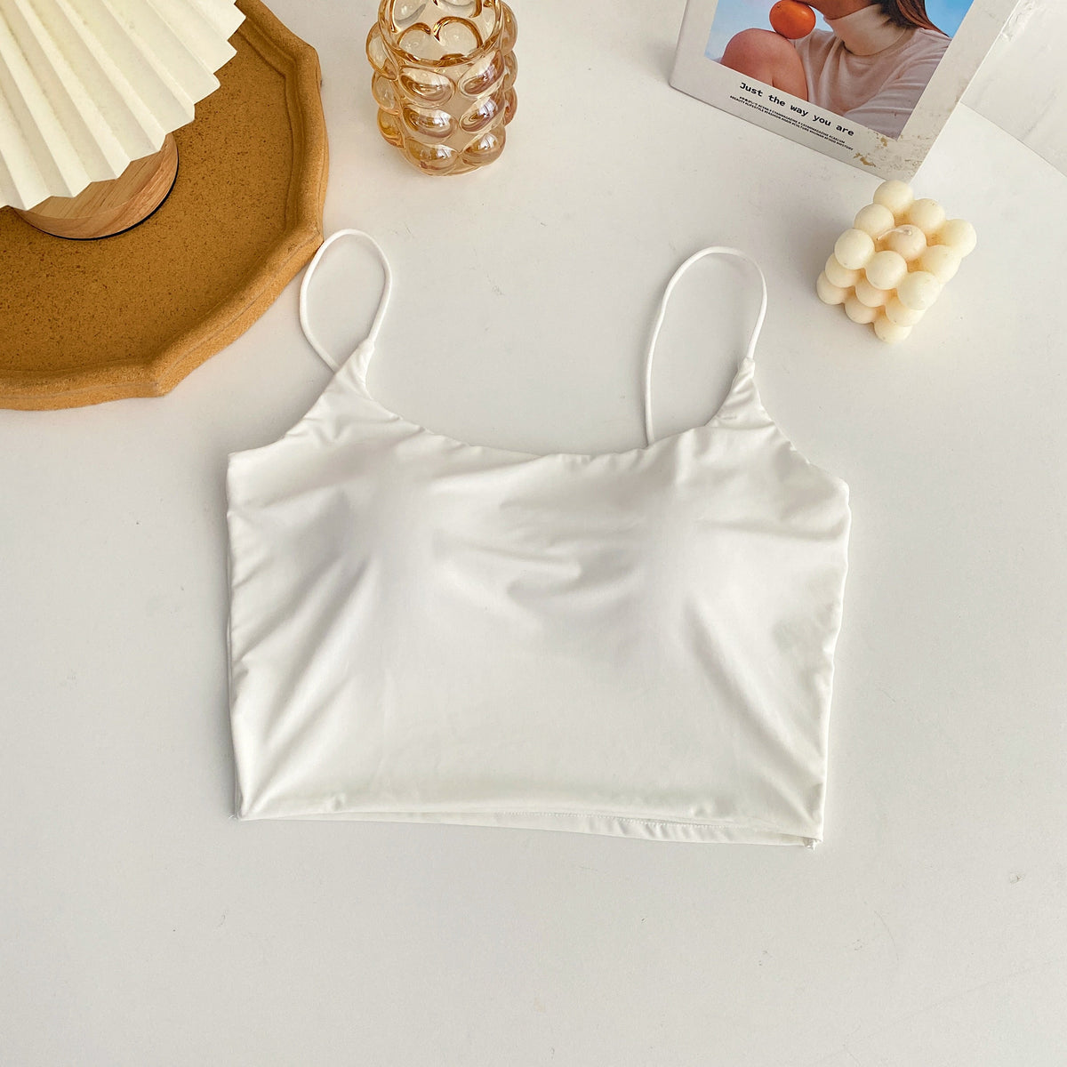 Plus Size Padded U Neck Crop Top