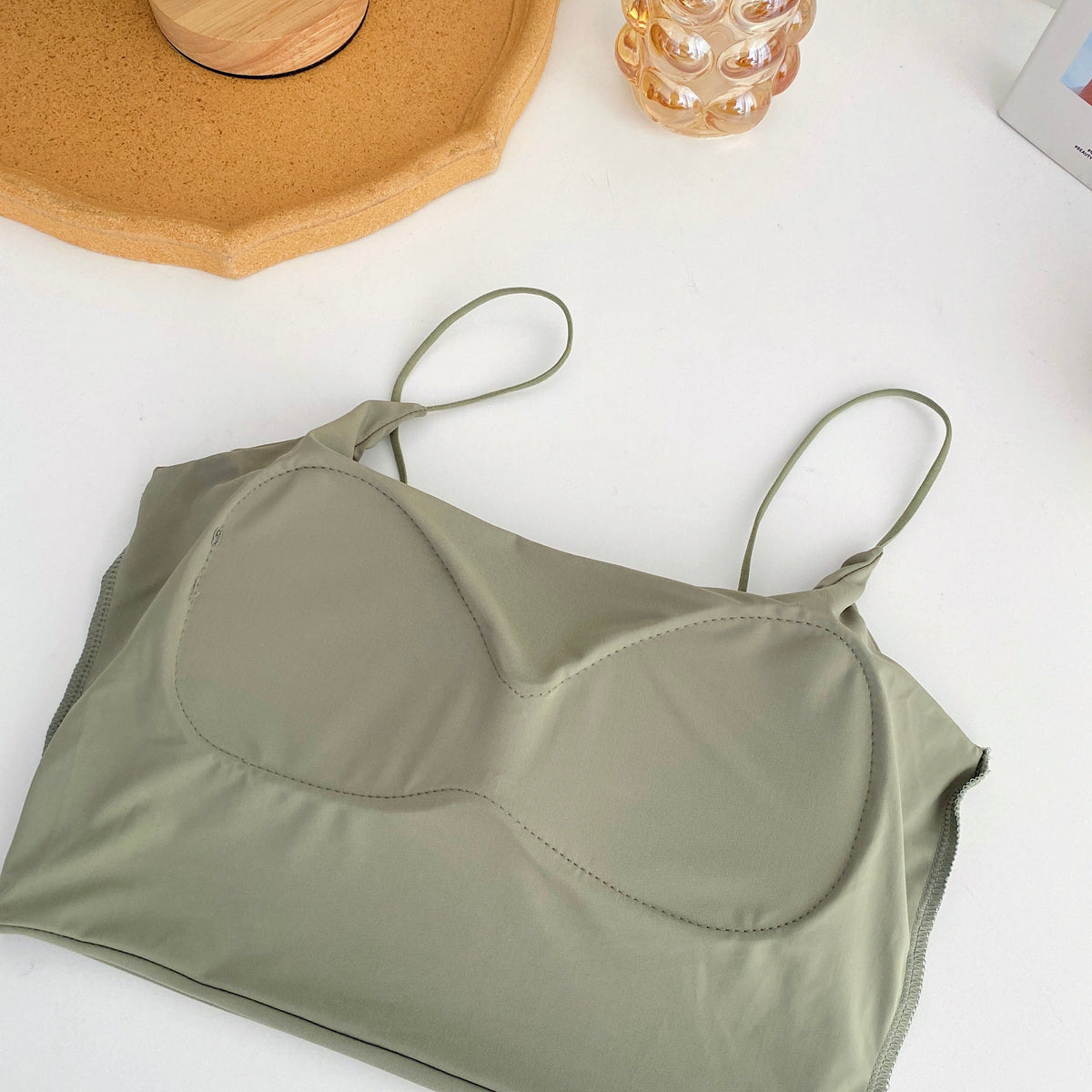 Plus Size Padded U Neck Crop Top