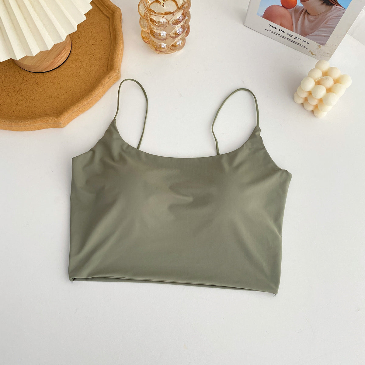 Plus Size Padded U Neck Crop Top