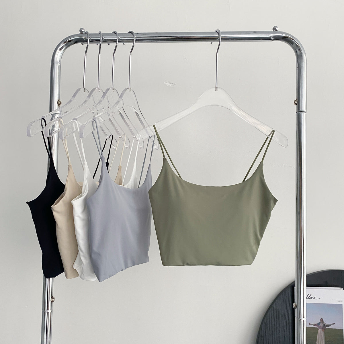Plus Size Padded U Neck Crop Top
