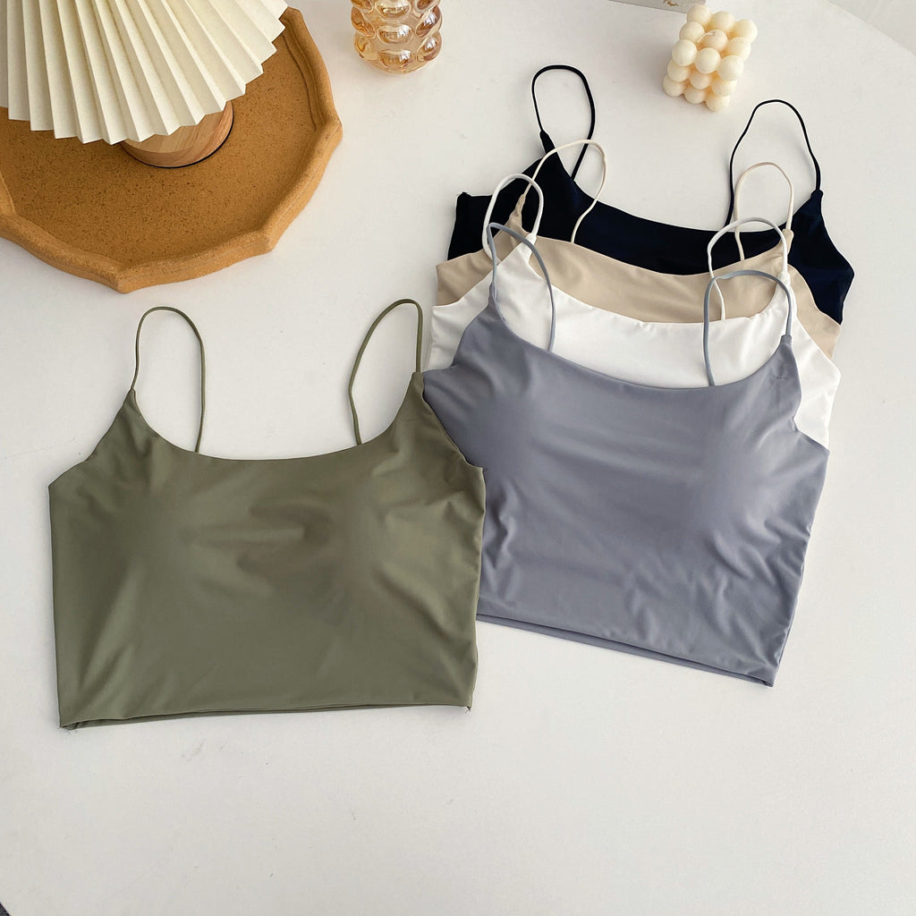 Plus Size Padded U Neck Crop Top