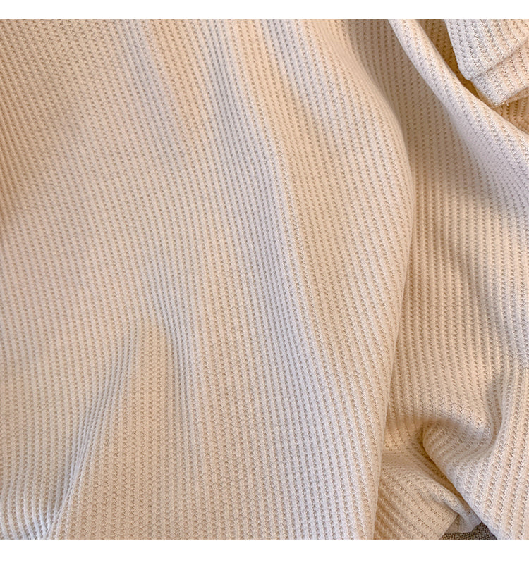 Plus Size Korean Pearl Polo T Shirt Blouse