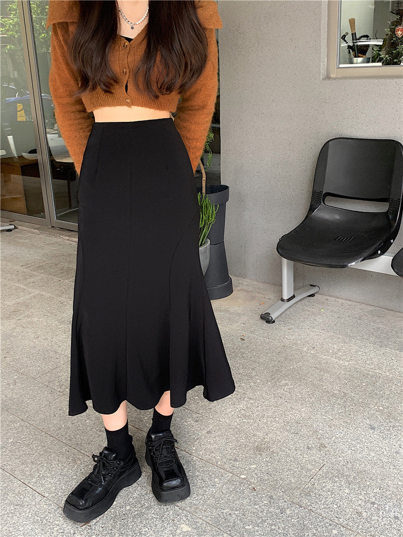Plus Size Mermaid Bodycon Midi Skirt