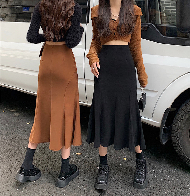 Plus Size Mermaid Bodycon Midi Skirt