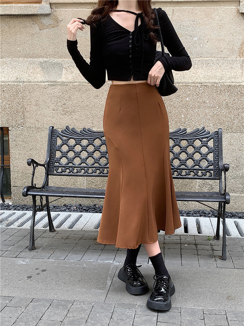 Plus Size Mermaid Bodycon Midi Skirt