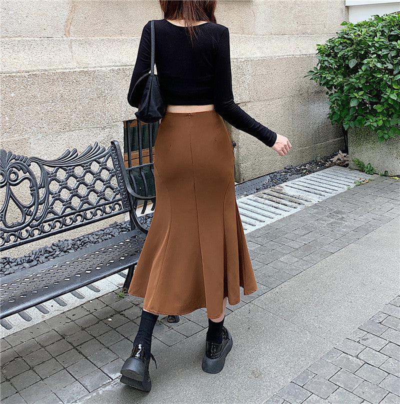 Plus Size Mermaid Bodycon Midi Skirt