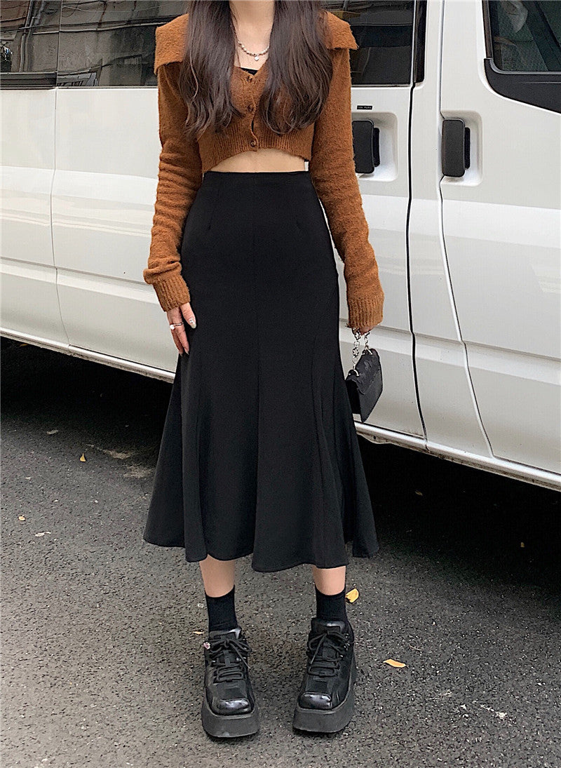 Plus Size Mermaid Bodycon Midi Skirt